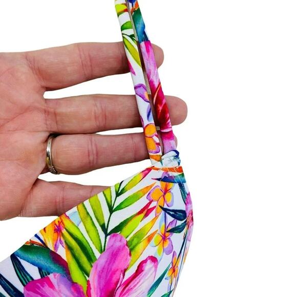 Live Love Dream Multicolor Tropical Halter Straps Floral Padded Bra Large - Picture 4 of 11